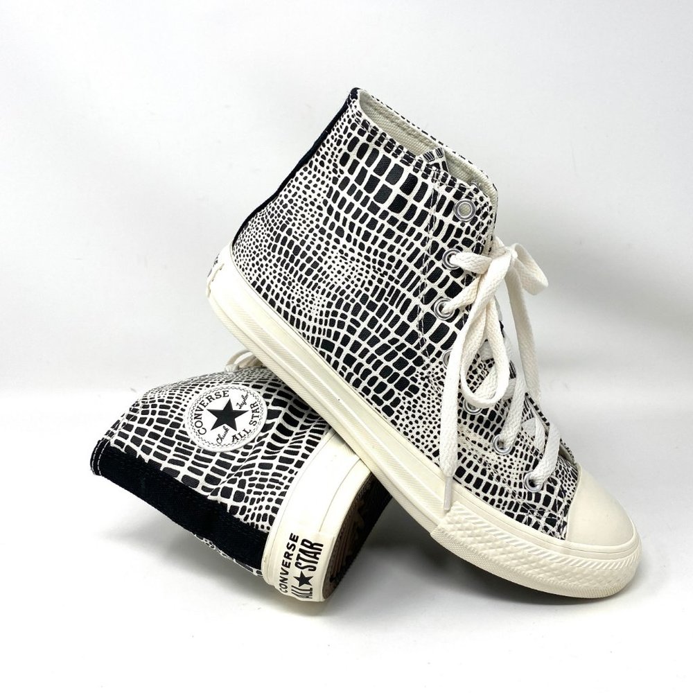 Converse Women's Size 6 670460F CT All Star High Top Black Egret Canvas Sneakers - Picture 5 of 7